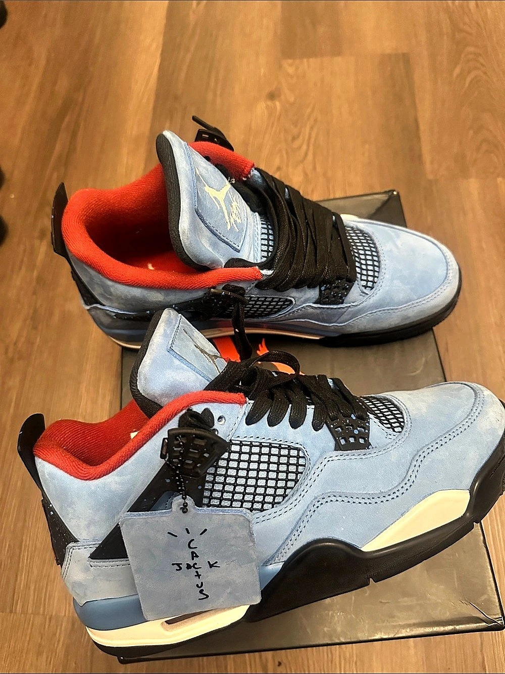 Jordan Air Jordan 4 Retro Travis Scott Cactus Jack Sneakers in Blue & Black US